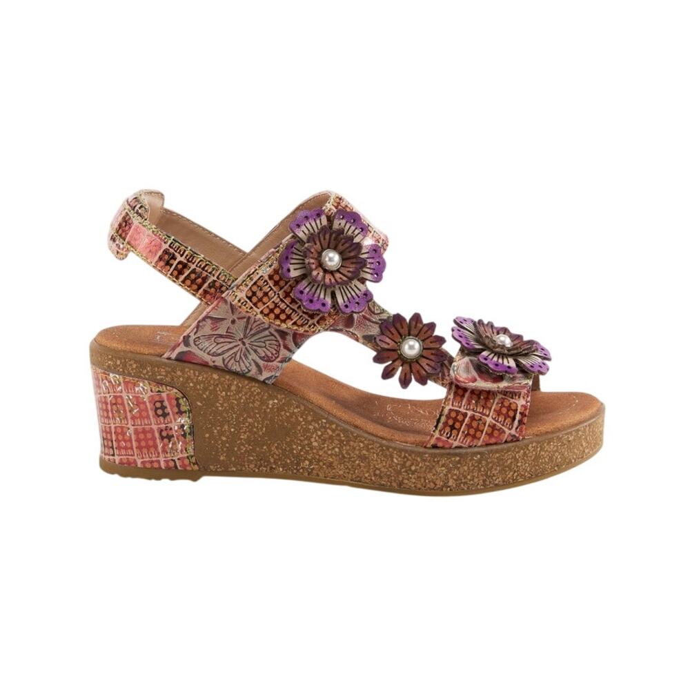 NWOB Spring Step L'ARTISTE Women's 39 / 8 RADD-GEO Wedge Sandal Boho Artsy NEW